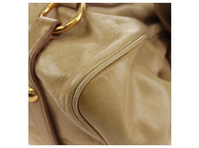 Borsa Miu Miu in pelle 2 way Beige Oro Auth 186442SAM D'oro - vista 19