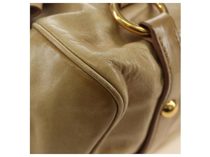 Borsa Miu Miu in pelle 2 way Beige Oro Auth 186442SAM D'oro - vista 20