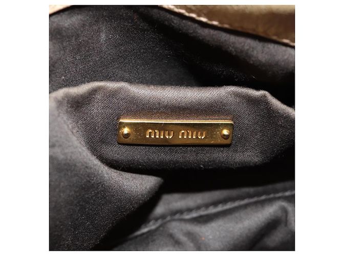 Borsa Miu Miu in pelle 2 way Beige Oro Auth 186442SAM D'oro - vista 24