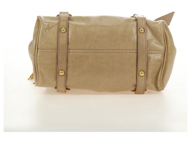 Borsa Miu Miu in pelle 2 way Beige Oro Auth 186442SAM D'oro - vista 6