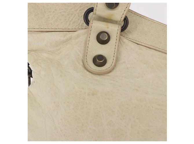 BALENCIAGA Borsa The First in pelle 2way Avorio 103208 Auth 187956V Crudo - vista 3