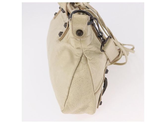 BALENCIAGA Borsa The First in pelle 2way Avorio 103208 Auth 187956V Crudo - vista 5