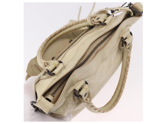 BALENCIAGA Borsa The First in pelle 2way Avorio 103208 Auth 187956V Crudo - vista 7