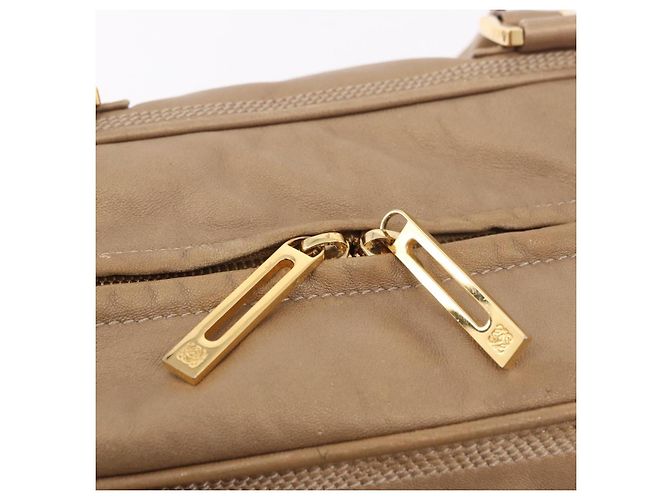 LOEWE Anagram Amazonas Hand Bag Pelle Beige Oro Auth bs35616 D'oro - vista 10