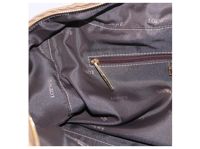 LOEWE Anagram Amazonas Hand Bag Pelle Beige Oro Auth bs35616 D'oro - vista 20