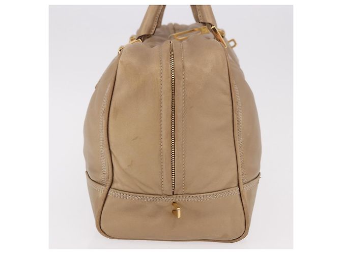 LOEWE Anagram Amazonas Hand Bag Pelle Beige Oro Auth bs35616 D'oro - vista 4