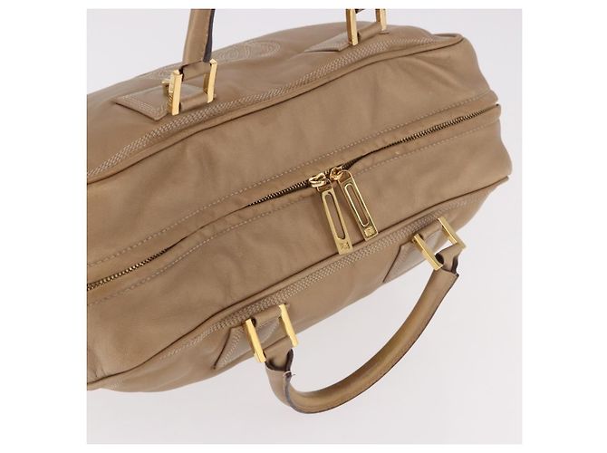 LOEWE Anagram Amazonas Hand Bag Pelle Beige Oro Auth bs35616 D'oro - vista 6