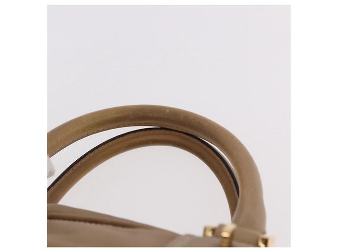 LOEWE Anagram Amazonas Hand Bag Pelle Beige Oro Auth bs35616 D'oro - vista 8