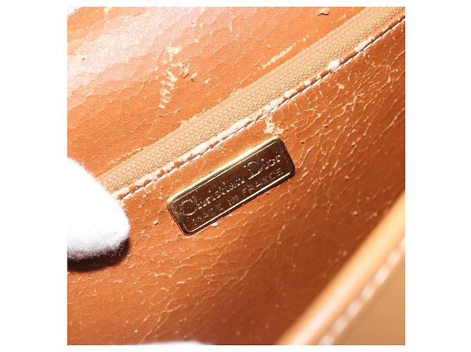 Borsa a tracolla Christian Dior in pelle marrone oro Auth hk3803 D'oro - vista 11