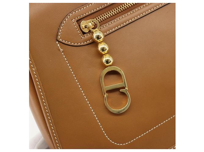 Borsa a tracolla Christian Dior in pelle marrone oro Auth hk3803 D'oro - vista 19