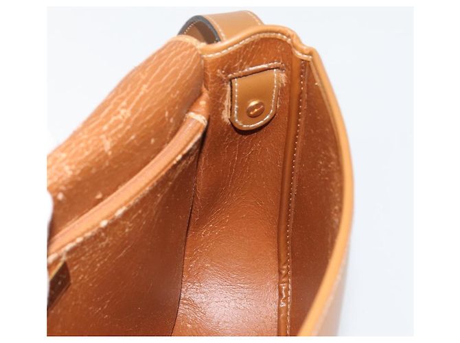 Borsa a tracolla Christian Dior in pelle marrone oro Auth hk3803 D'oro - vista 22