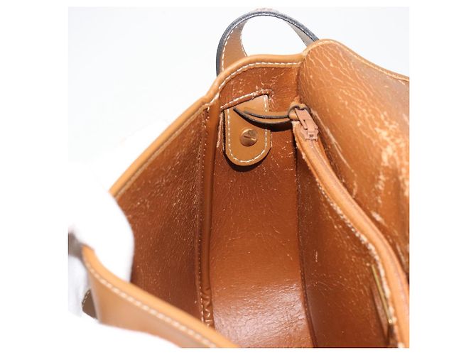 Borsa a tracolla Christian Dior in pelle marrone oro Auth hk3803 D'oro - vista 23