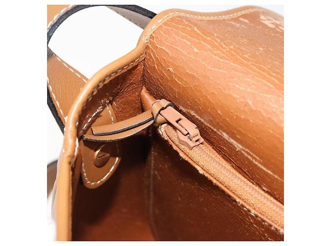 Borsa a tracolla Christian Dior in pelle marrone oro Auth hk3803 D'oro - vista 24