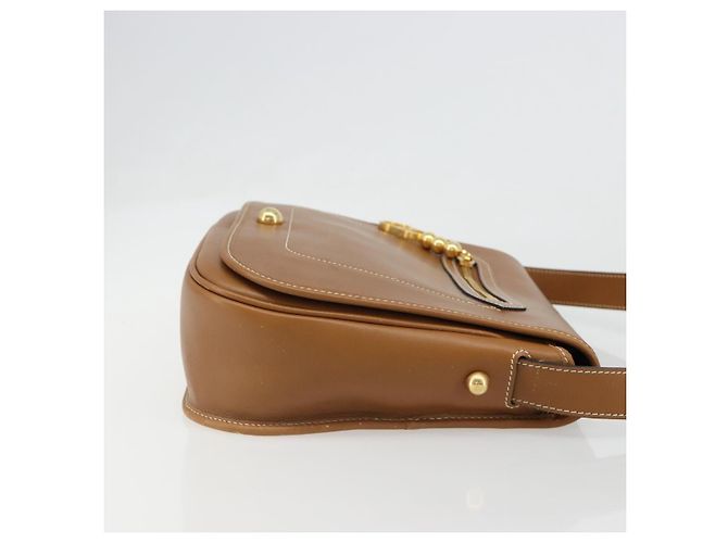 Borsa a tracolla Christian Dior in pelle marrone oro Auth hk3803 D'oro - vista 3