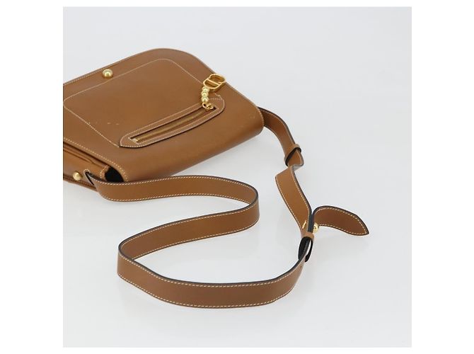 Borsa a tracolla Christian Dior in pelle marrone oro Auth hk3803 D'oro - vista 7