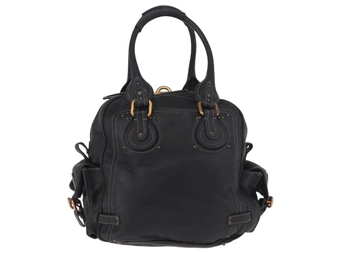 Chloé Borsa a mano Chloe Paddington in pelle nera oro argento Auth bs35640V Nero D'oro - vista 2