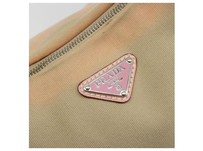 Borsa PRADA in tela beige argento Auth BA13510A - vista 19