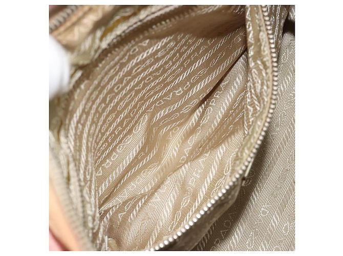 Borsa PRADA in tela beige argento Auth BA13510A - vista 25