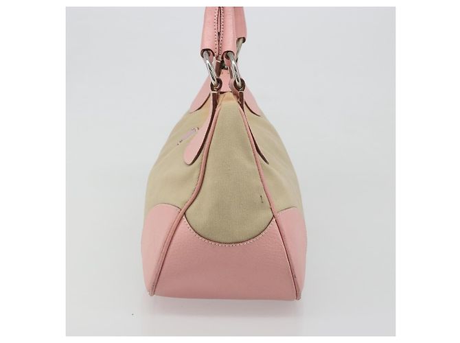 Borsa PRADA in tela beige argento Auth BA13510A - vista 3