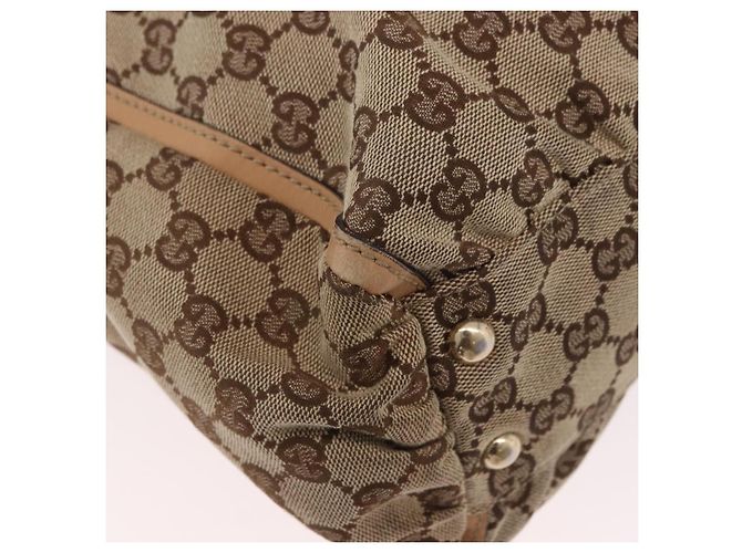 Borsa GUCCI GG Canvas Abbey Beige Oro 189831 Auth ka4927 D'oro - vista 16