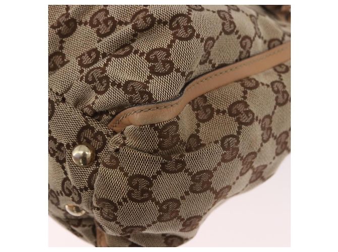 Borsa GUCCI GG Canvas Abbey Beige Oro 189831 Auth ka4927 D'oro - vista 17