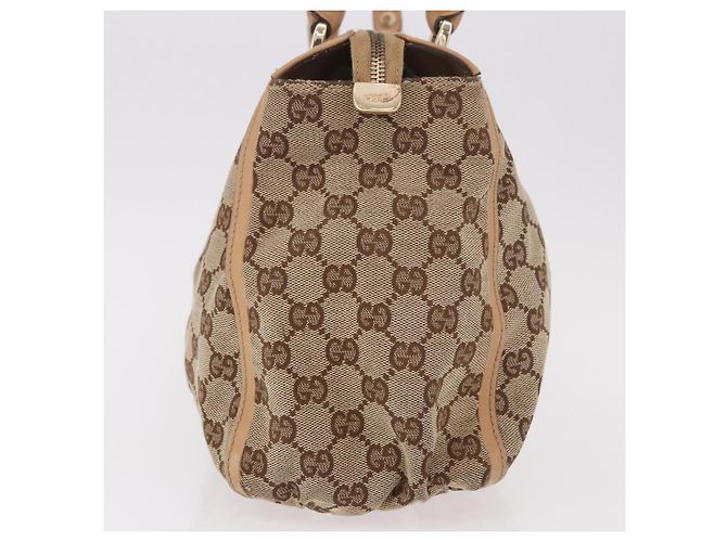 Borsa GUCCI GG Canvas Abbey Beige Oro 189831 Auth ka4927 D'oro - vista 3