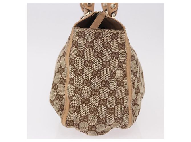 Borsa GUCCI GG Canvas Abbey Beige Oro 189831 Auth ka4927 D'oro - vista 4