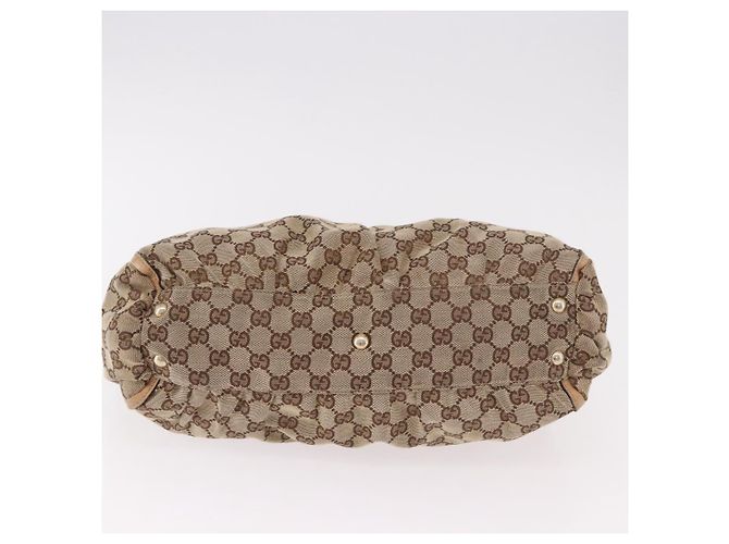 Borsa GUCCI GG Canvas Abbey Beige Oro 189831 Auth ka4927 D'oro - vista 5