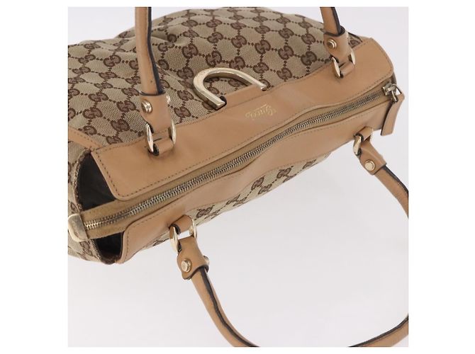 Borsa GUCCI GG Canvas Abbey Beige Oro 189831 Auth ka4927 D'oro - vista 6