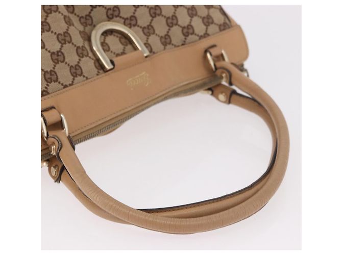 Borsa GUCCI GG Canvas Abbey Beige Oro 189831 Auth ka4927 D'oro - vista 7