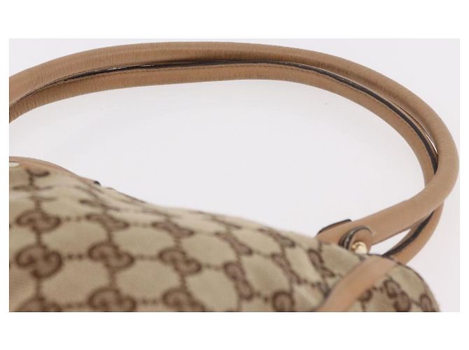 Borsa GUCCI GG Canvas Abbey Beige Oro 189831 Auth ka4927 D'oro - vista 8