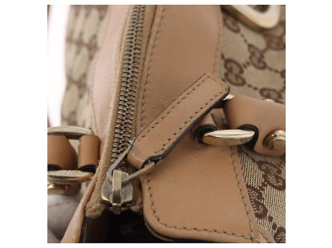 Borsa GUCCI GG Canvas Abbey Beige Oro 189831 Auth ka4927 D'oro - vista 9