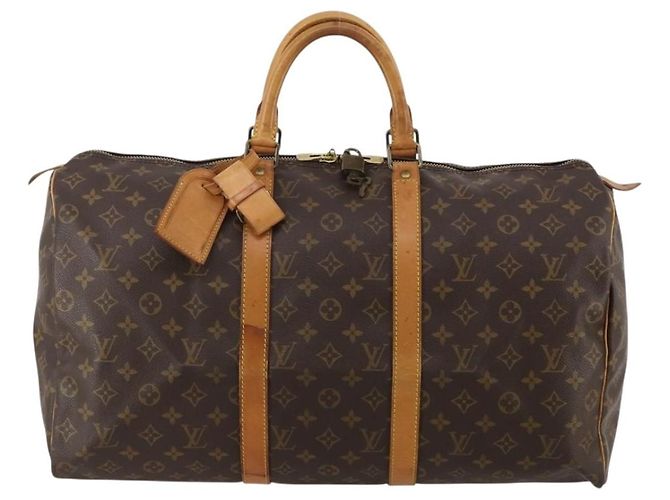 LOUIS VUITTON Monogram Keepall 50 Boston Bag M41426 LV Auth 187419A Monogramma - vista 13