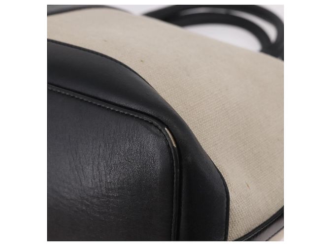 Céline Borsa CELINE Cabas De France in tela e pelle 2way Beige Oro Auth 188436 D'oro - vista 17