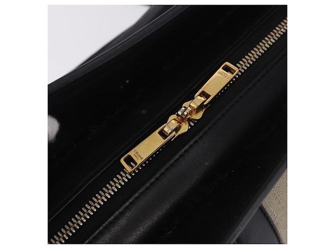 Céline Borsa CELINE Cabas De France in tela e pelle 2way Beige Oro Auth 188436 D'oro - vista 21
