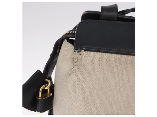 Céline Borsa CELINE Cabas De France in tela e pelle 2way Beige Oro Auth 188436 D'oro - vista 3