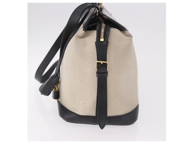 Céline Borsa CELINE Cabas De France in tela e pelle 2way Beige Oro Auth 188436 D'oro - vista 5