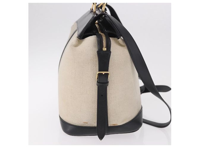Céline Borsa CELINE Cabas De France in tela e pelle 2way Beige Oro Auth 188436 D'oro - vista 6
