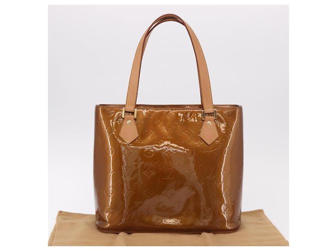 LOUIS VUITTON Bolso Monogram Vernis Houston Bronze M91122 LV Auth 188786A Bronce - vista 12