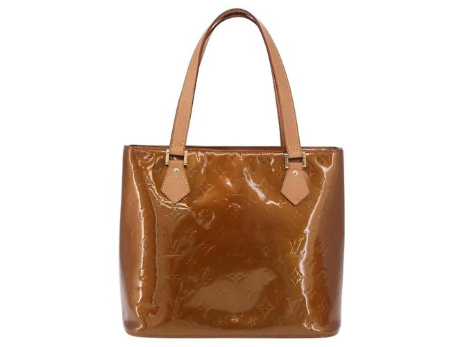 LOUIS VUITTON Bolso Monogram Vernis Houston Bronze M91122 LV Auth 188786A Bronce - vista 13