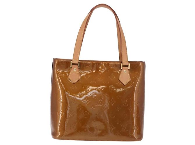 LOUIS VUITTON Bolso Monogram Vernis Houston Bronze M91122 LV Auth 188786A Bronce - vista 2