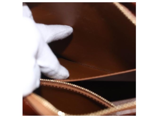 LOUIS VUITTON Bolso Monogram Vernis Houston Bronze M91122 LV Auth 188786A Bronce - vista 23