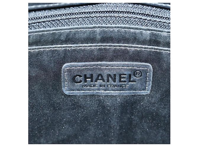 CHANEL Choco Bar Chain New Travel Line Bag Canvas Black CC Auth 187224SAV Nero - vista 23