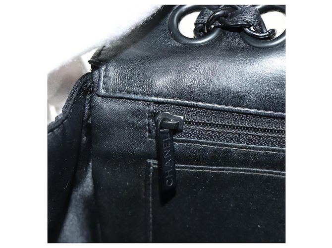 CHANEL Choco Bar Chain New Travel Line Bag Canvas Black CC Auth 187224SAV Nero - vista 26