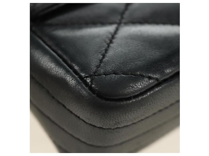 CHANEL Borsa a Spalla Chain Matelasse in Pelle di Agnello Nera e Oro CC Auth 187203SAV Nero D'oro - vista 15