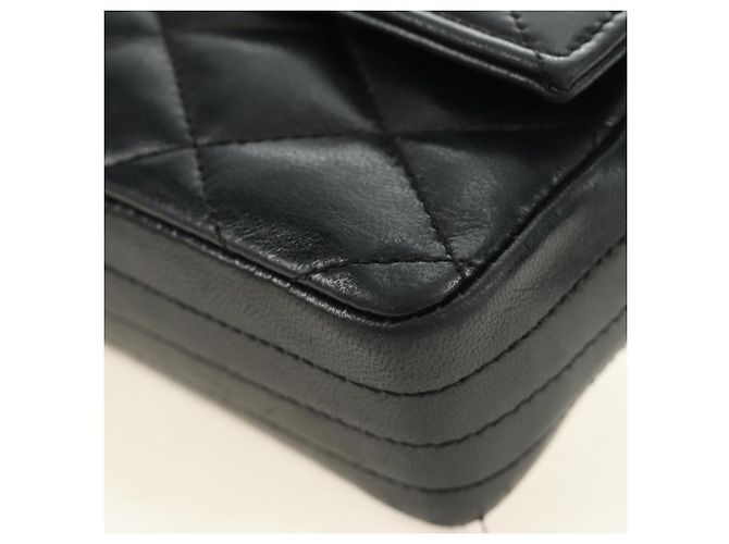 CHANEL Borsa a Spalla Chain Matelasse in Pelle di Agnello Nera e Oro CC Auth 187203SAV Nero D'oro - vista 16
