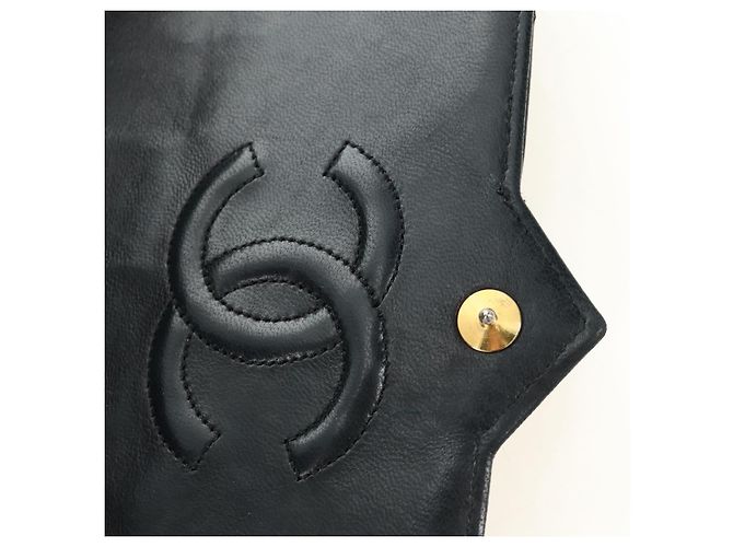 CHANEL Borsa a Spalla Chain Matelasse in Pelle di Agnello Nera e Oro CC Auth 187203SAV Nero D'oro - vista 21