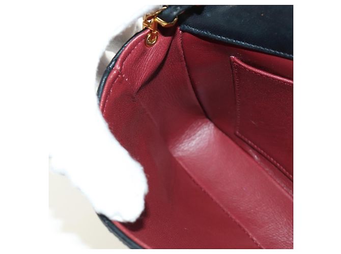 CHANEL Borsa a Spalla Chain Matelasse in Pelle di Agnello Nera e Oro CC Auth 187203SAV Nero D'oro - vista 25
