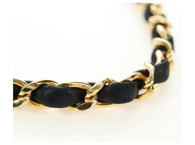 CHANEL Borsa a Spalla Chain Matelasse in Pelle di Agnello Nera e Oro CC Auth 187203SAV Nero D'oro - vista 8