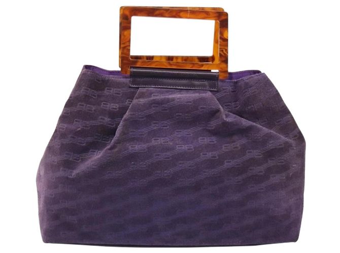 BALENCIAGA Handtasche Wildleder Violett Silber Auth yk20590 - Ansicht 13